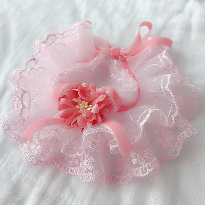 Δαντελένιο μαντήλι για γάτο σκύλου Κασκόλ Υπέροχο κολιέ Σαλιάρα για κατοικίδια Μπαντάνα Κολάρες για κουτάβια γάτες Γραβάτα για κατοικίδια Αξεσουάρ γάμου