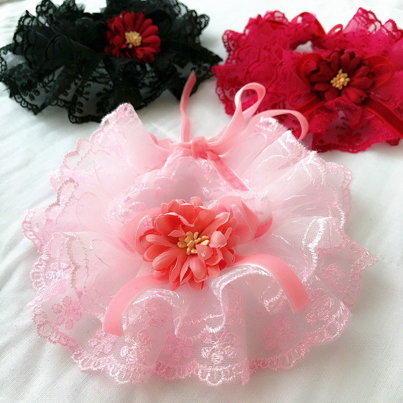 Δαντελένιο μαντήλι για γάτο σκύλου Κασκόλ Υπέροχο κολιέ Σαλιάρα για κατοικίδια Μπαντάνα Κολάρες για κουτάβια γάτες Γραβάτα για κατοικίδια Αξεσουάρ γάμου