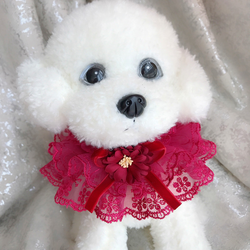 Δαντελένιο μαντήλι για γάτο σκύλου Κασκόλ Υπέροχο κολιέ Σαλιάρα για κατοικίδια Μπαντάνα Κολάρες για κουτάβια γάτες Γραβάτα για κατοικίδια Αξεσουάρ γάμου