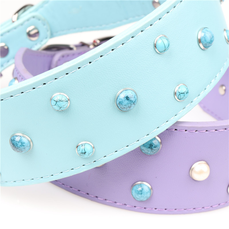 Εξατομικευμένο δερμάτινο κολάρο σκύλου Μεταλλικό Διαμαντένιο Μεγάλο Τσόκερ Φαρδύ Whippet/Κολάρο Greyhound