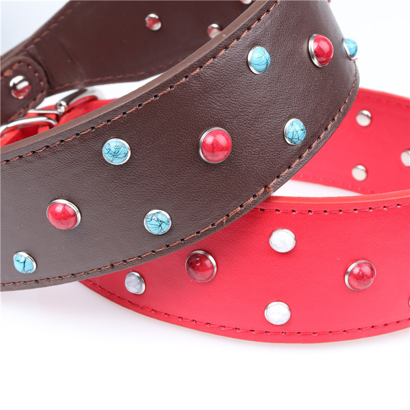 Εξατομικευμένο δερμάτινο κολάρο σκύλου Μεταλλικό Διαμαντένιο Μεγάλο Τσόκερ Φαρδύ Whippet/Κολάρο Greyhound