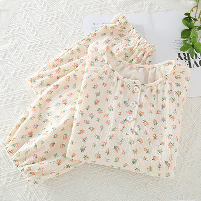 2023 Γυναικείες πιτζάμες από καθαρό βαμβάκι Γυναικείο μακρυμάνικο παντελόνι με στρογγυλή λαιμόκοψη φαρδιά ρούχα για το σπίτι Cute Rabbit print σετ παιδικών ρούχων από βαμβάκι