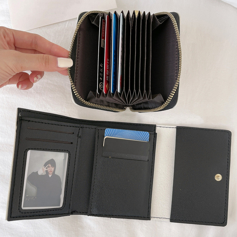 Portofel drăguț pentru femei, cu imprimeu de vacă, din piele PU, Suport pentru cărți de vizită, pentru femei, pentru fete, pentru monede