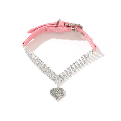 Rhinestone γιακά σκύλου Ρυθμιζόμενο λουράκι λαιμού Διαμαντένιο κρυστάλλινο κολάρο για μικρό κορίτσι κατοικίδιο κουτάβι Αξεσουάρ για γενέθλια γάμου