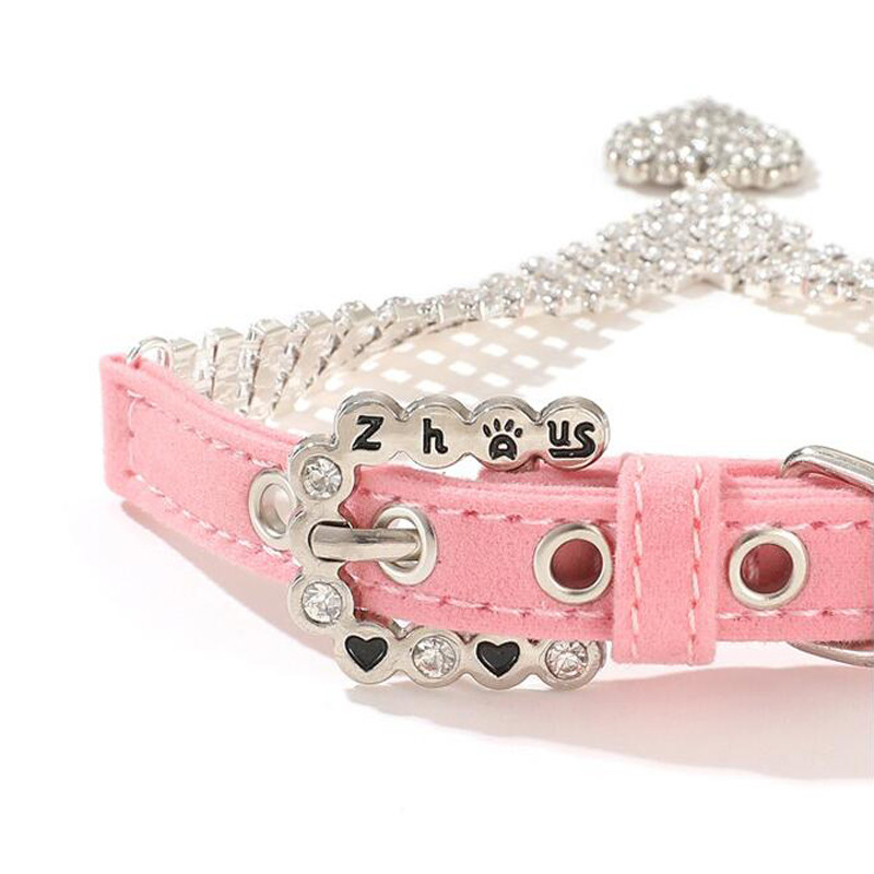 Rhinestone γιακά σκύλου Ρυθμιζόμενο λουράκι λαιμού Διαμαντένιο κρυστάλλινο κολάρο για μικρό κορίτσι κατοικίδιο κουτάβι Αξεσουάρ για γενέθλια γάμου