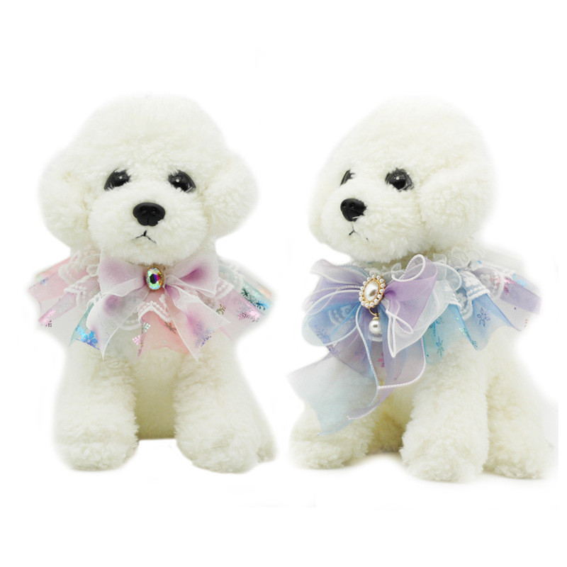 Κρεμαστό κρεμαστό γιακά με κορδέλα σκύλου, τούλι, λουράκι λαιμού για γάτα, προσαρμόσιμη σατέν πετσέτα για κουτάβι γατάκι Maltipoo