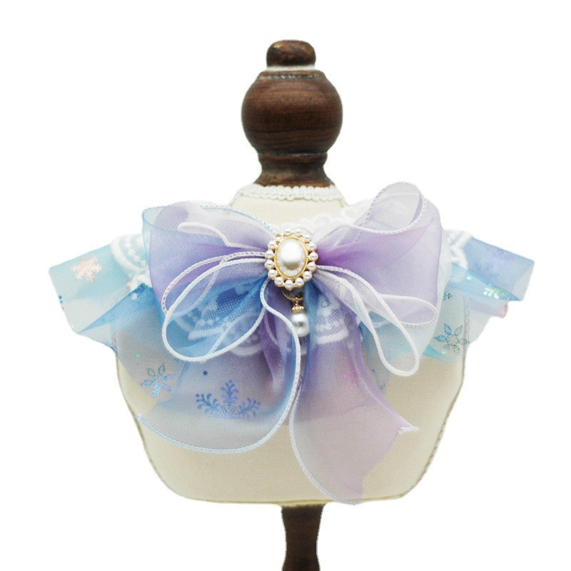 Κρεμαστό κρεμαστό γιακά με κορδέλα σκύλου, τούλι, λουράκι λαιμού για γάτα, προσαρμόσιμη σατέν πετσέτα για κουτάβι γατάκι Maltipoo