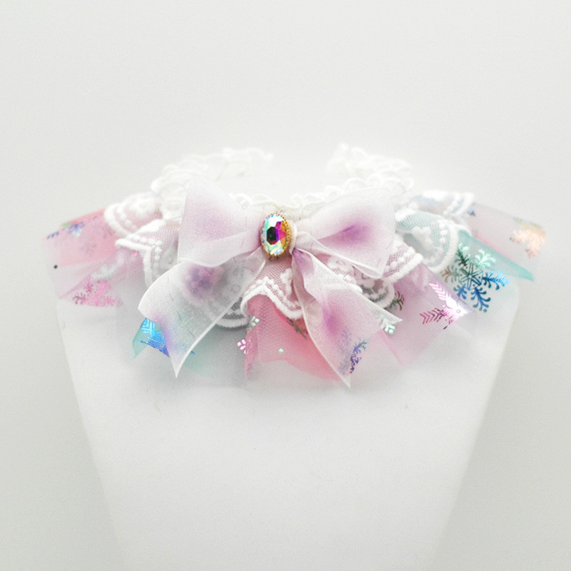 Κρεμαστό κρεμαστό γιακά με κορδέλα σκύλου, τούλι, λουράκι λαιμού για γάτα, προσαρμόσιμη σατέν πετσέτα για κουτάβι γατάκι Maltipoo