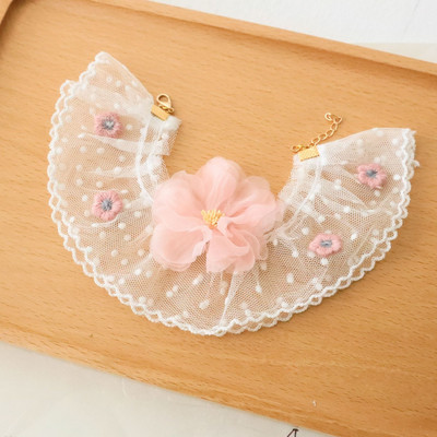 Articole pentru animale de companie Guler elegant din dantelă de vară Tifon Arc Colier cu flori Pisicuțe Cățeluș Guler reglabil Accesorii pentru animale de companie