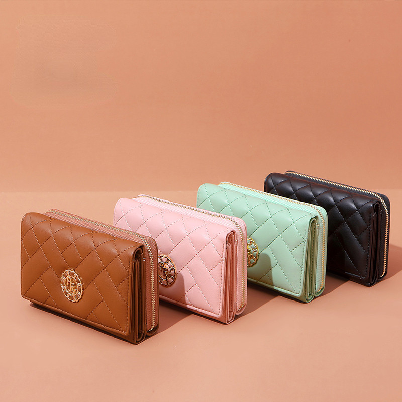 Moodsad kaardihoidjatega rahakotid naistele Brändi disainer Pehmest PU-nahast naiste rahakotid Naiste lukuga rahakotid Carteras Para Mujer