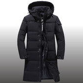 Ανδρικό χειμωνιάτικο χοντρό θερμικό αδιάβροχο πουπουλένιο μπουφάν 80% Λευκή πάπια με κουκούλα με μακριά πουπουλένια παλτό Parka Outwear Plus Size 5XL