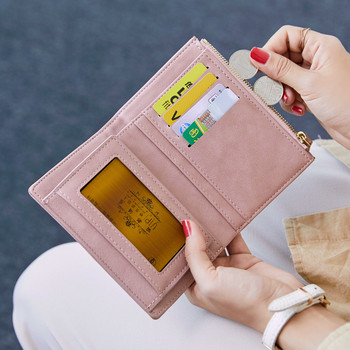 Μόδα κοντό πορτοφόλι Γυναικείο πτυσσόμενο φερμουάρ PU Δερμάτινο γυναικείο τσαντάκι με κέρματα Γυναικεία τσαντάκια Hasp Συμπλέκτης πιστωτικής κάρτας Θήκη για χρήματα Τσάντα Carteras