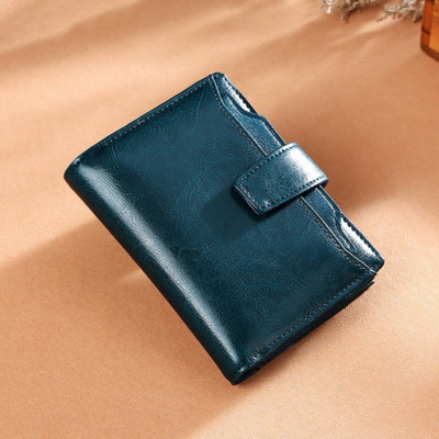 Πολυτελές γυναικείο πορτοφόλι  ρετρό λαδιό   μόδας κορίτσι πορτοφόλι Κοντό φερμουάρ Μικρό τσαντάκι με κέρματα για γυναίκες Carteras