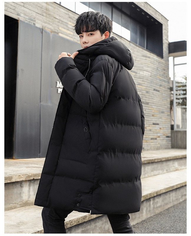 2024. aasta eriti pikk meeste talveparka: isoleeritud kapuutsiga jope puuvillase polstriga meeste talvetrend vabaaja kapuutsiga