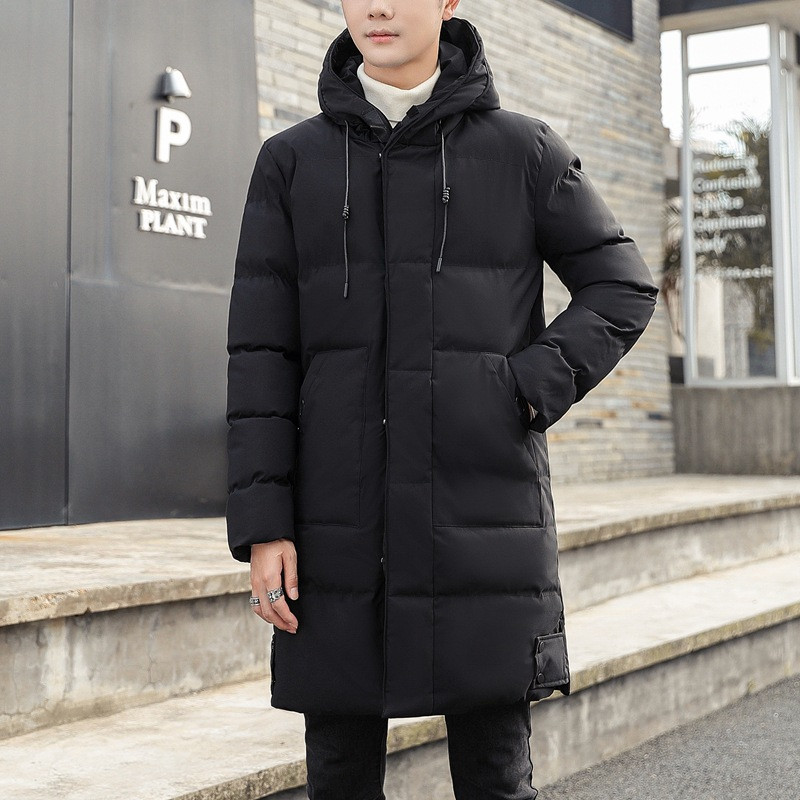 2024. aasta eriti pikk meeste talveparka: isoleeritud kapuutsiga jope puuvillase polstriga meeste talvetrend vabaaja kapuutsiga