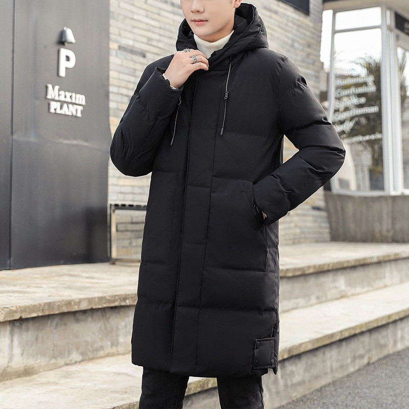 2024. aasta eriti pikk meeste talveparka: isoleeritud kapuutsiga jope puuvillase polstriga meeste talvetrend vabaaja kapuutsiga