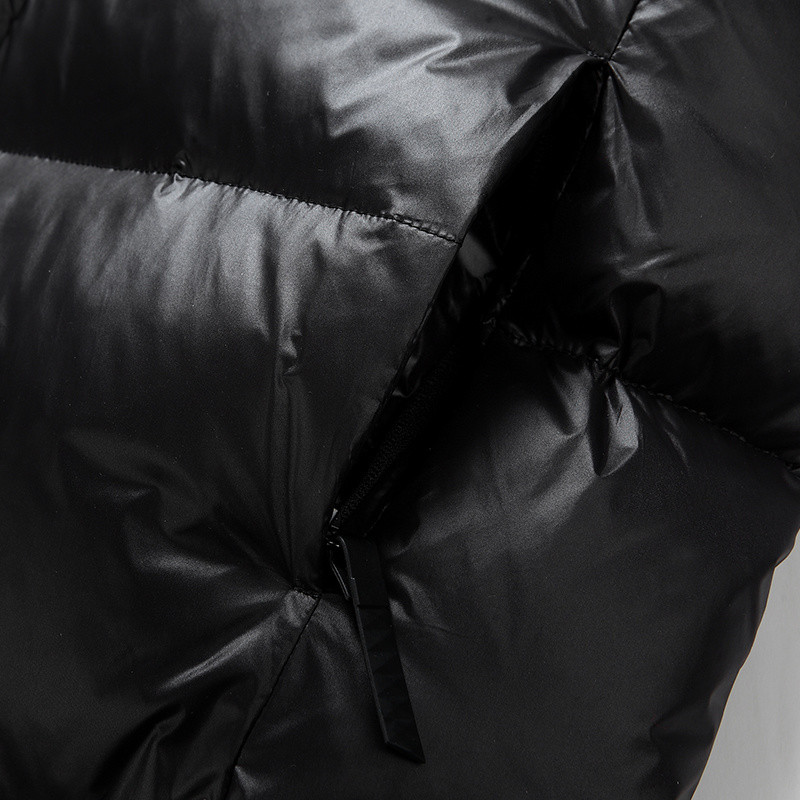 Moodne talvine must pikk sulejope meeste kapuutsiga veekindel tuulekindel soe 90% valge pardimantel Kõrge kvaliteediga