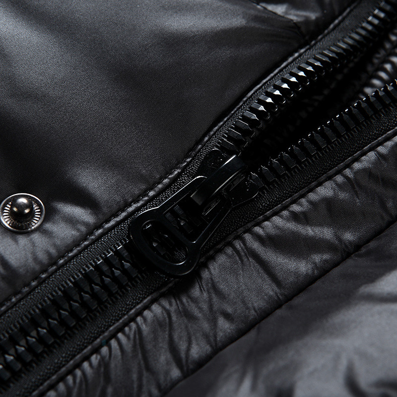 Moodne talvine must pikk sulejope meeste kapuutsiga veekindel tuulekindel soe 90% valge pardimantel Kõrge kvaliteediga