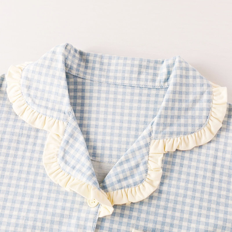 Γυναικείο σετ πιτζάμες - κοντομάνικο πουκάμισο και σέξι καρό σορτς με στάμπα, Sweet Cherry Princess Pyjamas, Plus Size Cozy Homewear