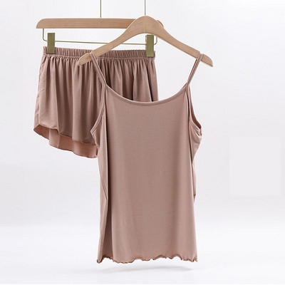 Πυτζάμες για γυναίκες Καλοκαιρινά μασίφ Sleepwear Σέξι Πυτζάμες Σετ φανελάκι σορτς Χαριτωμένα εσώρουχα μαλακά αμάνικα νυχτικά αμάνικα