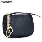 Zero Wallet Δερμάτινο Μίνι Μπρελόκ φερμουάρ Στυλ Κέρμα Αλλαγή Πορτοφολιού Πορτοφόλι Πορτοφόλι Κοριτσίστικο Πορτοφόλι Μικρό πουγκί Carteras Para Mujer