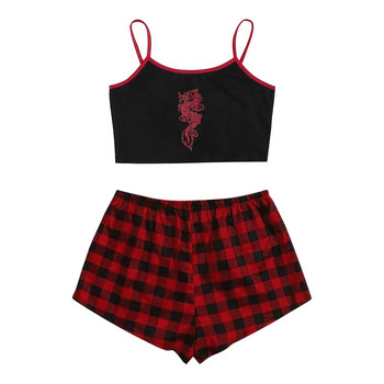 Μόδα Σετ Πυτζάμες Σέξι Sling Dragon Animal Print Γυναικεία Sleepwear Εσώρουχα Γυναικεία Ενδύματα για το σπίτι Καλοκαιρινή πιτζάμα Femme