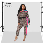 L-4XL, iarnă 2022, seturi de mărimi mari, treninguri pentru femei, cu mâneci lungi, pantaloni leopard, costume pentru femei, ținute sport, vânzare cu ridicata, dropshipping
