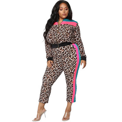 L-4XL, iarnă 2022, seturi de mărimi mari, treninguri pentru femei, cu mâneci lungi, pantaloni leopard, costume pentru femei, ținute sport, vânzare cu ridicata, dropshipping