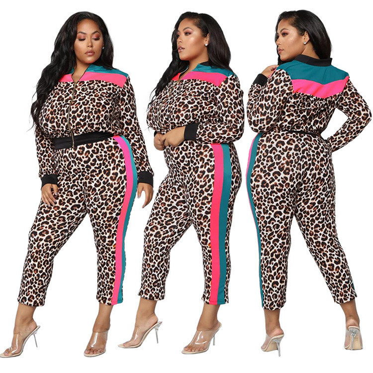 L-4XL, iarnă 2022, seturi de mărimi mari, treninguri pentru femei, cu mâneci lungi, pantaloni leopard, costume pentru femei, ținute sport, vânzare cu ridicata, dropshipping