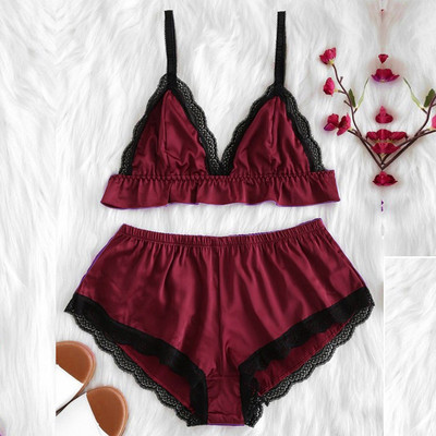 Hot γυναικεία Sleepwear Satin Sleepwear Top σορτς Νυχτικά Σέξι εσώρουχα Σετ πιτζάμες Γυναικείο στυλ Leisure Home Split Set Πυτζάμες