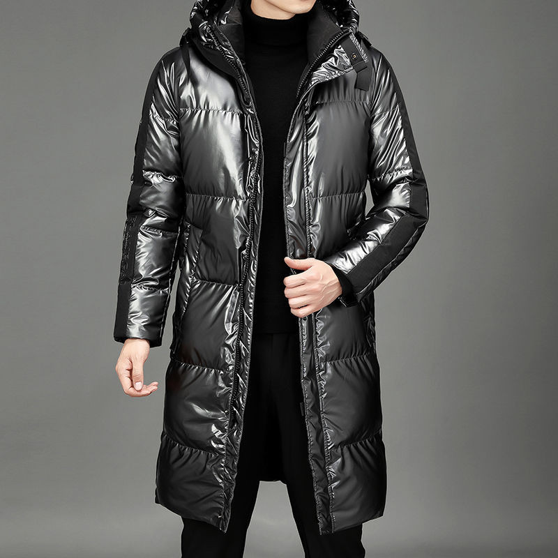 Jachetă de iarnă pentru bărbați Parka lungă Palton alb de puf de rață Îmbrăcăminte pentru bărbați Jachetă lucioasă la modă Pardesiu gros și cald