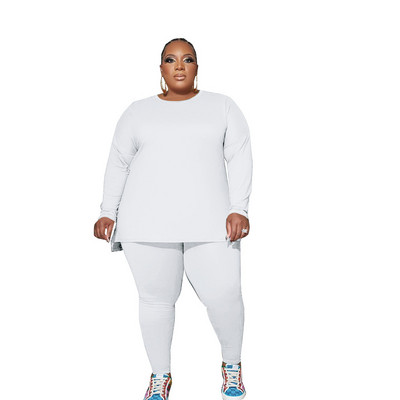 WSFEC XL-5XL Jesenné outfity 2022 Dámske oblečenie Plus Size Dámske oblečenie Dvojdielne súpravy Dámske voľné ležérne top s dlhým rukávom a nohavice