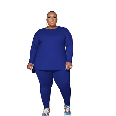 WSFEC XL-5XL Jesenné outfity 2022 Dámske oblečenie Plus Size Dámske oblečenie Dvojdielne súpravy Dámske voľné ležérne top s dlhým rukávom a nohavice