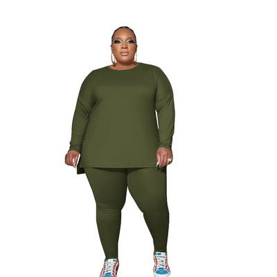 WSFEC XL-5XL Jesenné outfity 2022 Dámske oblečenie Plus Size Dámske oblečenie Dvojdielne súpravy Dámske voľné ležérne top s dlhým rukávom a nohavice