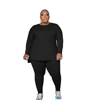 WSFEC XL-5XL Jesenné outfity 2022 Dámske oblečenie Plus Size Dámske oblečenie Dvojdielne súpravy Dámske voľné ležérne top s dlhým rukávom a nohavice