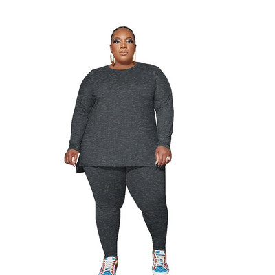 WSFEC XL-5XL Jesenné outfity 2022 Dámske oblečenie Plus Size Dámske oblečenie Dvojdielne súpravy Dámske voľné ležérne top s dlhým rukávom a nohavice