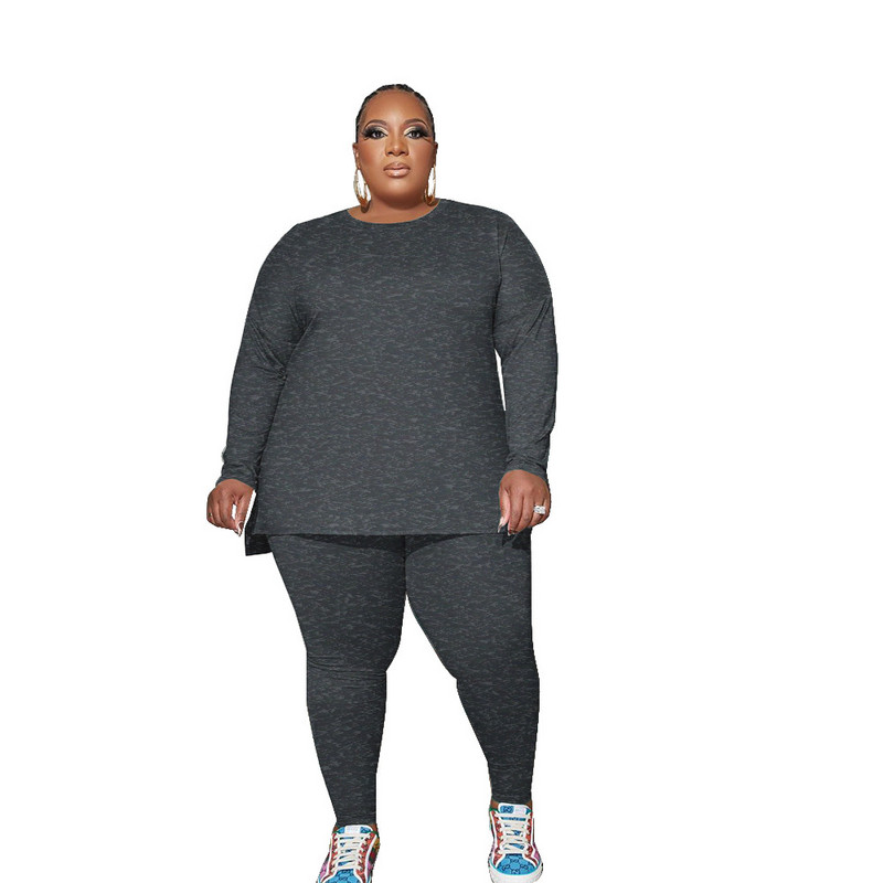 WSFEC XL-5XL Jesenné outfity 2022 Dámske oblečenie Plus Size Dámske oblečenie Dvojdielne súpravy Dámske voľné ležérne top s dlhým rukávom a nohavice