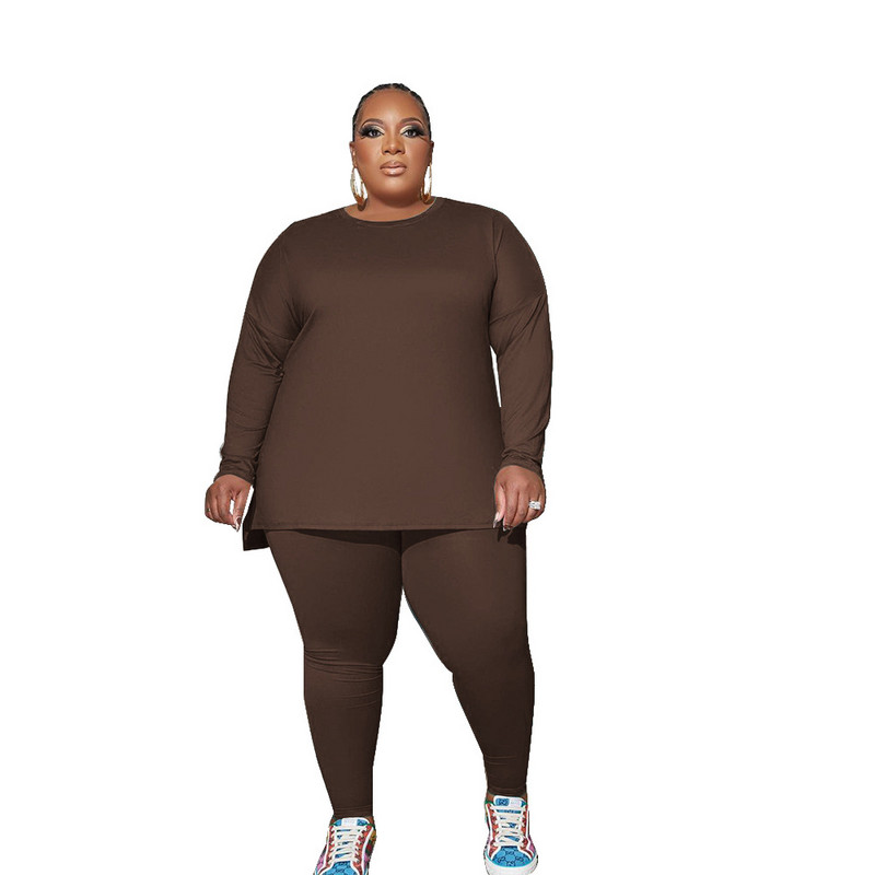 WSFEC XL-5XL Jesenné outfity 2022 Dámske oblečenie Plus Size Dámske oblečenie Dvojdielne súpravy Dámske voľné ležérne top s dlhým rukávom a nohavice