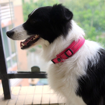 Найлонови нашийници за кучета Удобни регулируеми мрежести подплатени светлоотразителни нашийници за домашни кучета Колие за обучение на кучета на открито