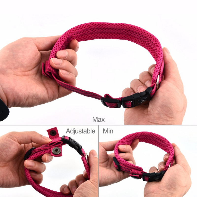 Nailonist koera kaelarihmad, mugavad reguleeritava võrguga polsterdatud helkurrihmaga lemmiklooma kaelarihma kaelakee koerte treenimiseks õues