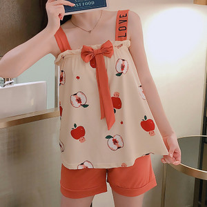 Νεαρό πουκάμισο με καλοκαιρινά πυτζάμες Νέο Sling σορτς Dee Sexy Σετ Πυτζάμες Χαριτωμένο Γυναικείο Σετ Πιτζάμες Σπίτι με στάμπες για νεαρά κορίτσια