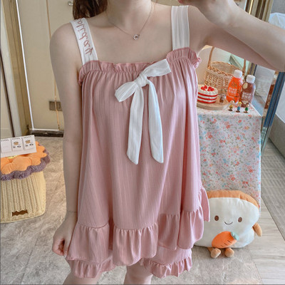 Νεαρό πουκάμισο με καλοκαιρινά πυτζάμες Νέο Sling σορτς Dee Sexy Σετ Πυτζάμες Χαριτωμένο Γυναικείο Σετ Πιτζάμες Σπίτι με στάμπες για νεαρά κορίτσια