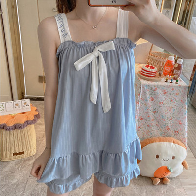 Νεαρό πουκάμισο με καλοκαιρινά πυτζάμες Νέο Sling σορτς Dee Sexy Σετ Πυτζάμες Χαριτωμένο Γυναικείο Σετ Πιτζάμες Σπίτι με στάμπες για νεαρά κορίτσια