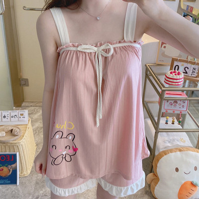 Νεαρό πουκάμισο με καλοκαιρινά πυτζάμες Νέο Sling σορτς Dee Sexy Σετ Πυτζάμες Χαριτωμένο Γυναικείο Σετ Πιτζάμες Σπίτι με στάμπες για νεαρά κορίτσια