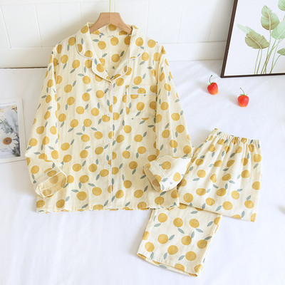 100% puuvillased pikkade varrukatega püksid naiste pidžaamad, kevad-sügis, armsad täpiprinteriga pidžaamad Korea revääriga magamisriided, naiste pidžaamad