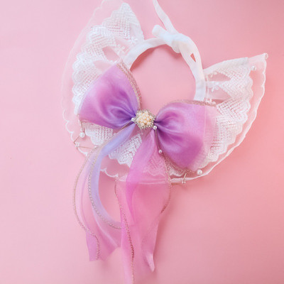 Lemmikloomatarvikud Lemmiklooma kaelarihmad Kassi koerte tikitud pits rinnatükk, vibu kaunistused Ääristega kaelarihm Lemmikloomatarbed kasside riietamise tööriist