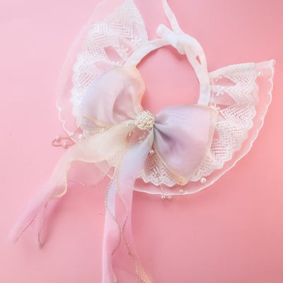 Lemmikloomatarvikud Lemmiklooma kaelarihmad Kassi koerte tikitud pits rinnatükk, vibu kaunistused Ääristega kaelarihm Lemmikloomatarbed kasside riietamise tööriist