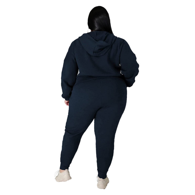 Dámske oblečenie Plus Size, jesenná móda, ležérny športový oblek, jednofarebný sveter, dvojdielna súprava, dámska veľkosť XL-5XL, nadrozmerná