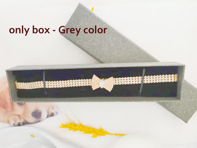 Luksuslik disainer Prantsuse buldogi kutsikate tarvikud Lemmikloomade kinkekarp Hõbedane tsirkoonist kikilips kassi kaelarihma sulamist keskmise suurusega koera lemmikloomatarbed