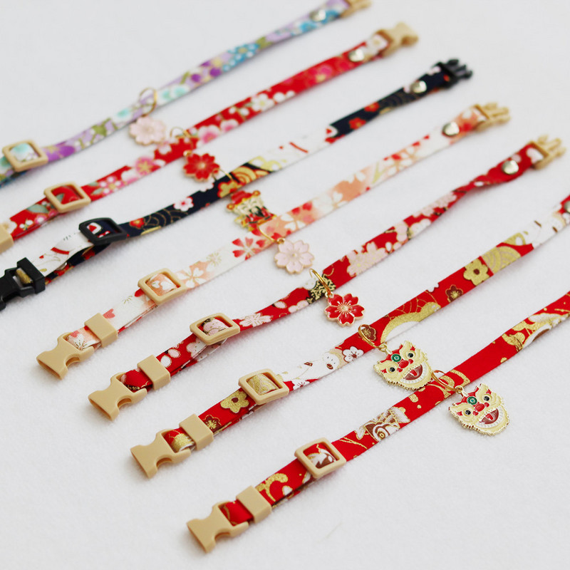 Γιαπωνέζικο Sakura Personalized Dog Choker Ετικέτες Χαραγμένο Glitter Κολάρο κουταβιού γάτας Κρεμαστό γιακά κατοικίδιων Αξεσουάρ κατοικίδιων Πόδι